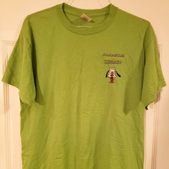 DISNEY GOOFY TSHIRT - "DAMASCUS LIBRARY - PATRICIA" - ADULT L - JERZEES - Picture 1 of 7